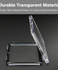 Power Button Cover Kit For PC And Home Gear, clear transparent material, side angle, fits most 43x41mm switches