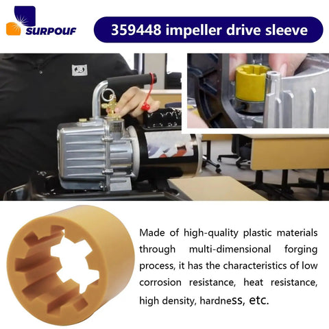 Power Systems Impeller Drive Sleeve 359448 For Kohler Engines 4EF 4EFCD 5E 5ECD 6EF 6EFCD 7.3E 7.3ECD Durable Plastic Sleeve Protects Coupling And Reduces Wear In Operation, yellow plastic sleeve