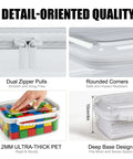 3 Pack Legit Hard Shell Zipper Cases Featuring Crystal Clear Visibility Deep Bottom Layout And Totally Waterproof Build For Dope Storage Solutions And Straight Up Quick Access, showcasing dual zippers and rounded corners.