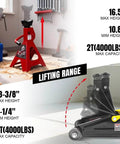 2 Ton Hydraulic Floor Jack With Two Jack Stands Red And Black 4000 Lbs Capacity Trolley Service Jack Combo For Your Garage Or Home Shop Workhorse Lifts With Height Chart