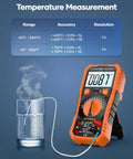 6000 Counts TRMS Digital Multimeter with NCV and auto ranging measuring temperature in boiling water