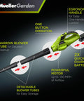 UltraStorm Cordless Leaf Blower With Dual 20V Batteries For 2X Runtime, 140 MPH Brushless Motor, Lightweight design overview