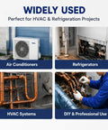 No Sweat Copper Tube Bender Kit With Color Coded Bending Strips For Quarter Inch To Five Eighth Inch HVAC Piping, used with air conditioners and HVAC systems.