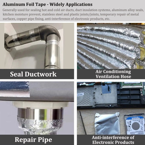 Beefed Up Heavy Duty Aluminum Foil Duct Tape For HVAC Sealing And Patching Waterproof High Temp Tape For Ductwork Applications