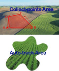 Rugged Handheld GPS Survey Gear For Land Measuring showing collect-points and auto-track areas on green and brown fields