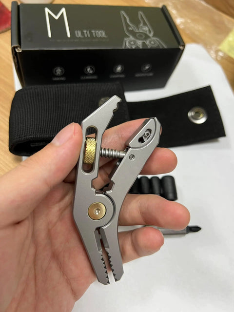 All-In-One Grab-And-Go Pocket Multi-Tool Grip - Stainless Steel EDC Pliers With Adjustable Jaw, Wire Cutter, Hex Wrenches 6-14mm, Bottle Opener, Chomping Zone And Edge Nipping Point For Home Repairs, Camping, And Cycling, in hand