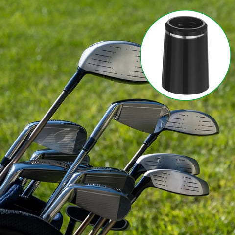 12 Pack Black Golf Ferrules For Tapered Irons, Fits 0.335 0.365 And 0.370 Shafts With Silver Ring, club heads and ferrule inset