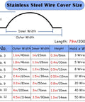 Size chart for Heavy Duty Stainless Steel Cord Cover Raceway For Walls And Floors, Built Like A Tank, 79 Inch Length, 15 Pack