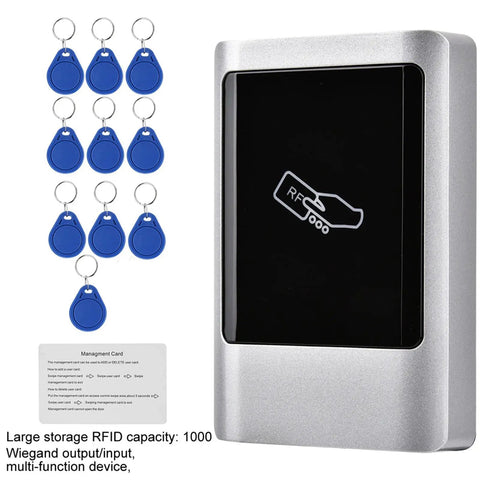 Outdoor IP65 Wiegand Access Control System With Touchscreen Keypad, Dual Frequency 125kHz And 13.56MHz Card Reader, Weatherproof Metal Housing, Ideal For Single Entry Doors, Supports Up To 15000 Users, with RFID key fobs