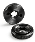 Heavy Duty Angle Grinder Flanged Hex Nut Two Pack Straight Up Lockdown Fit Replacement Threaded Hardware Compatible With DWE And DCG Type One Grinders, precision machined steel, secure disc hubs.