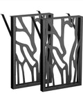 28 Inch Metal Table Legs Set Of 2 Built Tough Heavy Duty Industrial Modern Desk Bases With Laser Engraving Cutout Pattern Rectangular Frame