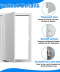 Solid As A Rock Metal Access Panel With Screwdriver Latch For 16 By 24 Inch Drywall And Ceiling Installations Flush Mount Design For Attic And Plumbing Access displaying thickened aluminum and smooth surface details.