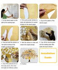 Family Tree Wall Decal Kit With 3D Picture Frame Collage installation guide showing step-by-step DIY sticker application process.