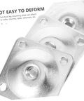 Heavy Duty Table Leg Mounting Plates For Furniture And Sofa Feet Connectors With Pre Drilled Holes and shown in silver steel finish.