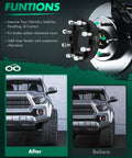 4Pcs Beefed Up Wheel Adapters Kit 8x6.5 To 8x180 1.5 Inch Spacers showing increased wheel clearance on Silverado