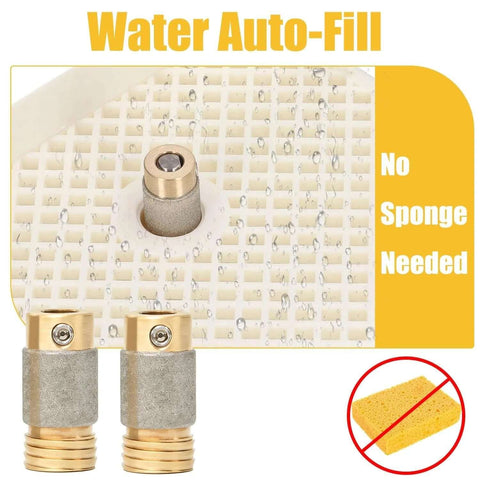 Two 5/8-inch diamond drill bit heads with brass cores for stained-glass grinders