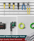 30 Pcs J Shaped Slatwall Hooks for Garage Shop and Home Organization, Heavy Duty Stainless Steel Slatwall Hangers with 5mm Wire