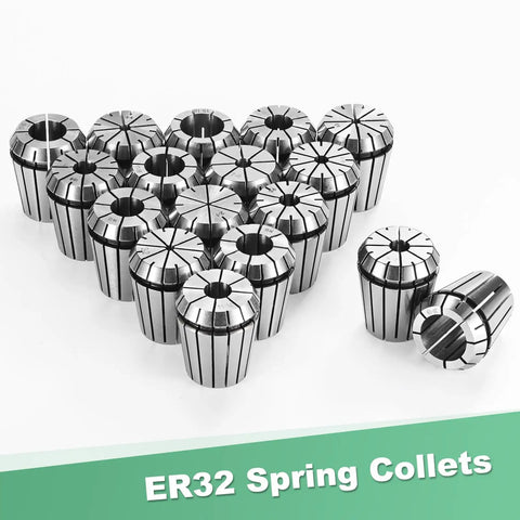Set of ER32 Spring Collet Chuck For CNC Milling And Lathe Tools, 8mm Clamping Diameter, 40Cr Steel, multiple angles shown