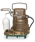 Submersible Sump Pump With 3/10 HP Motor And Vertical Float Switch For Dry Basements. Cast bronze body and impeller design.