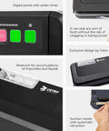 Vacuum Sealer Machine CPVS 290R Heavy Duty for Liquid Bags sealing meat; features digital panel and liquid reservoir