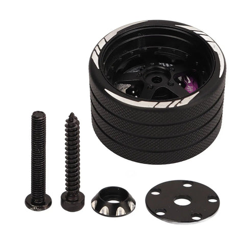RC Steering Wheel Aluminum Alloy Replacement Part for NB4 Transmitter with screws and fixtures