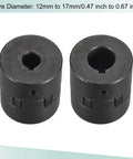 Rock Solid Heavy Duty Flexible Coupling Shaft 12Mm To 17Mm Bore, 52Mm Length, 44.5Mm Outer Diameter, 45 Steel Motor Coupler Joint