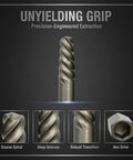 Get Your Broken Bolt And Stubborn Screw Repair Done Fast! 6-piece hardened steel extractor, coarse spiral, hex drive