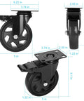 5 Inch Heavy Duty Caster Wheels Set Four Pack With 1800 Lbs Total Capacity And Steel Frame Top Plate Durable Plate Casters