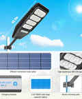 Two Pack 200W Solar Street Lights With Motion Sensor Dusk To Dawn 10000LM Bright Outdoor Flood Lights IP65 Waterproof