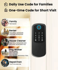 Go Keyless Front Door Smart Lock With Fingerprint, App Control, Electronic Keypad Deadbolt shown on door