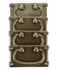 Vintage Zinc Alloy Cabinet Pulls Set Of 4 With Antique Brass Drawer Handles For Kitchen And Bathroom Furniture Retro Vibes Small Door Ring Handles Easy Install Ergonomic Grip, shown stacked front view.