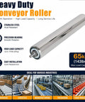 Beefy Stainless Steel Conveyor Roller Replacement Wheel 2 Inch Diameter Long 35.4 Inch Length Pack Of 10 Heavy Duty Material Handling Roller Stand For Industrial Repair And Maintenance, stainless steel roller with shaft