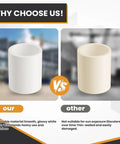 Comparison of Heavy Duty 3/4 Inch PVC Pipe Couplings showing smooth white finish vs. discolored pipe.