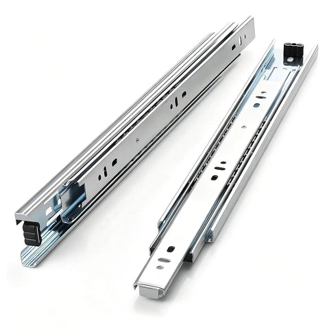 Premium Heavy Duty Full Extension Drawer Slides, Dead Smooth Side Mount Ball Bearing Cabinet Rails, Locking And Rust Resistant 58 Inch shown