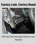 No Drill Dash Mount For 8 Gang Switch Panel Custom Fit For Can Am Maverick X3 installed in UTV cockpit