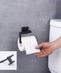 Matte Black Stainless Steel Bath Accessory Set 2 Piece Toilet Paper Holder And Towel Ring SUS304 Rustproof Contemporary Modern Finish