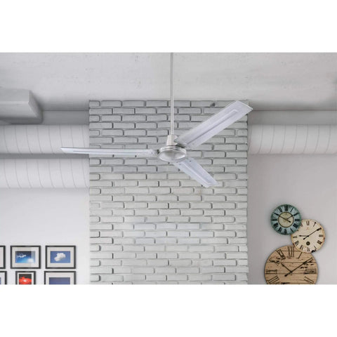 Jax 56 Inch Modern Industrial Ceiling Fan With Remote Control Brushed Nickel Finish in stylish room setup
