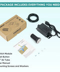 Sink Top Air Push Button Switch Kit For Garbage Disposals Up To 2HP with components including pneumatic button and power module