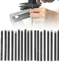 Metal Stamping Kit With 0.2 Inch Shank Stamps And Jewelry Anvil Chisel Set For DIY Jewelry Making And Crafting shown in use