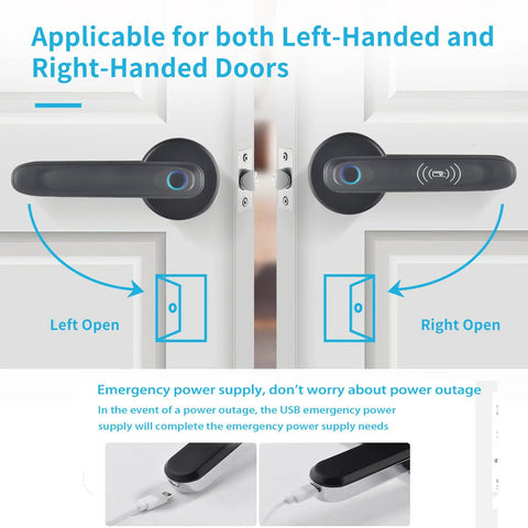 Fingerprint Door Lock With App Control And Keyless Entry Handle for Left and Right-Handed Doors