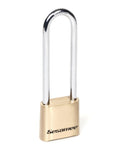 4 Dial Bottom Resettable Brass Padlock with Hardened Steel Shackle and 10,000 Possible Combos for Easy, No Key Needed Security