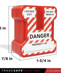 Power Plug Lockout Device For 2 Or 3 Prong Plugs, OSHA Compliant Lockout Lock, Keyed Alike 5 Pack With 2 Keys Each, front view