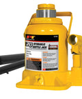 20 Ton Shorty Bottle Jack For Auto Truck Farm And Shop Lifting, 40,000 Lb Capacity, heavy-duty yellow hydraulic jack with handle