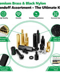696 Piece M3 Motherboard Standoffs And Spacers Kit With Brass Standoffs And Nylon Spacers For Pro Grade Rigidity And Electrical Insulation Plus Hex Screws And Nuts Set, brass and black nylon standoffs
