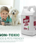 Girl and dog on rug with Aromatherapy Cleaning Concentrate 64 Ounce All Purpose Multi Surface Cleaner Plant Based Essential Oil Formula
