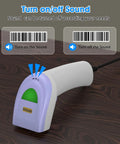 USB 1D Barcode Scanner Handheld Wired CCD Image Scanner That Reads Code 128 UPC EAN from Paper or Screen with sound toggle