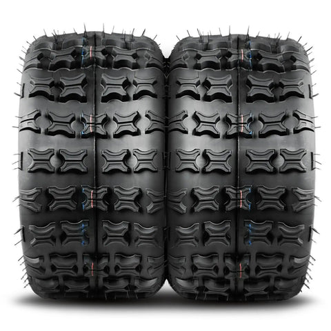 Two Pack 18x9.5-8 ATV UTV Tires For Turf Mud Sand And Trail Off Road Adventures 4PR Tubeless Heavy Duty All Terrain