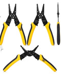 8 Inch Wire Stripper And Cutter Crimper Tool For 10 To 22 AWG Wires, Cable Stripper With PVC Grip, displayed from different angles