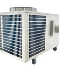 Heavy-Duty 61000 BTU Industrial Air Conditioner Blows Ice Cold For Garages And Warehouses, portable design with wheels.