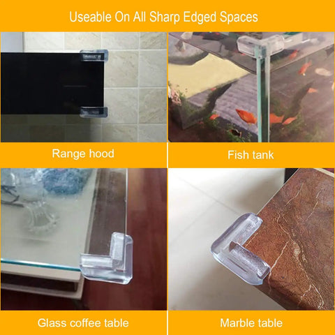 Clear Corner Guards 12 Pack for Baby Proofing Tables and Furniture Ultra Strong Adhesive Gel Edge Bumpers on various surfaces